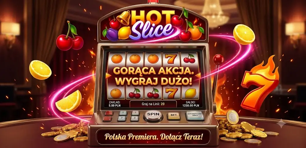 Hot Slice slot ekran gry z bębnami i owocami